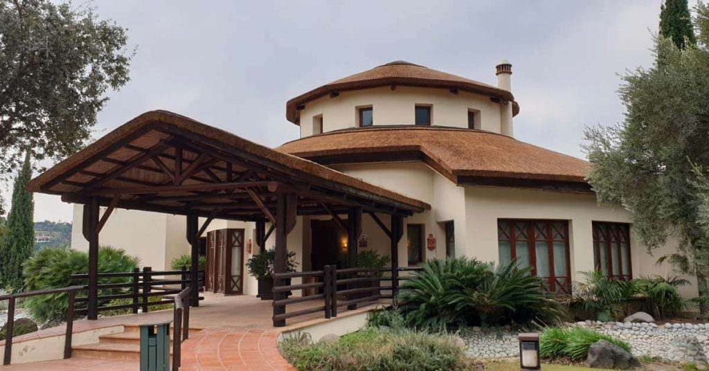 The New Course Clubhouse entrance at La Zagaleta