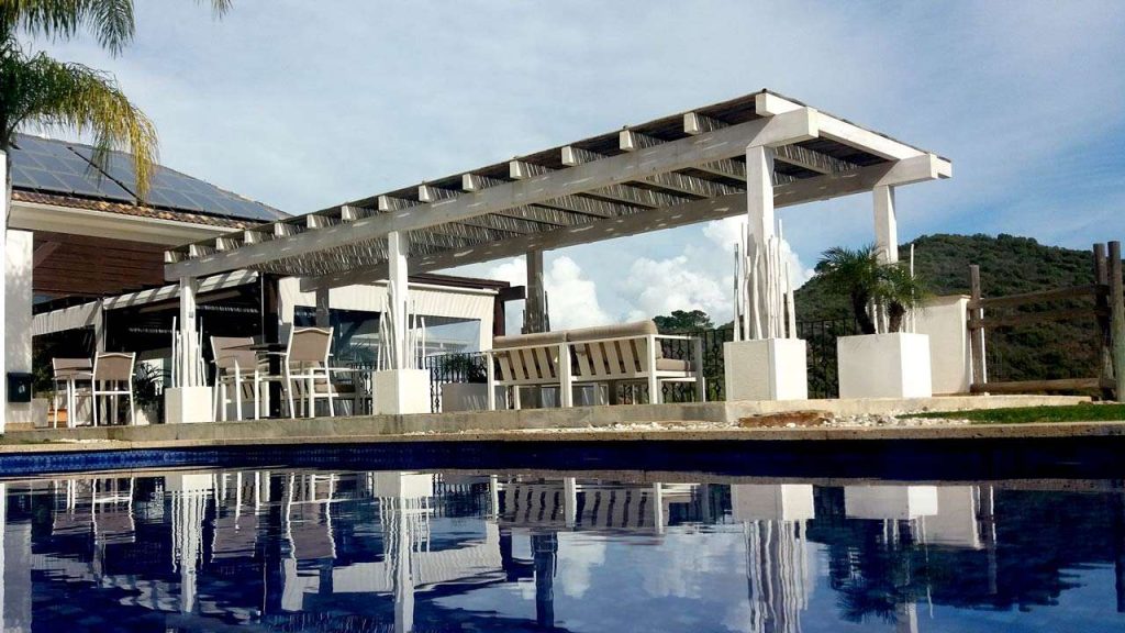 Cape Reed project Benahavis Hills square timber pergola